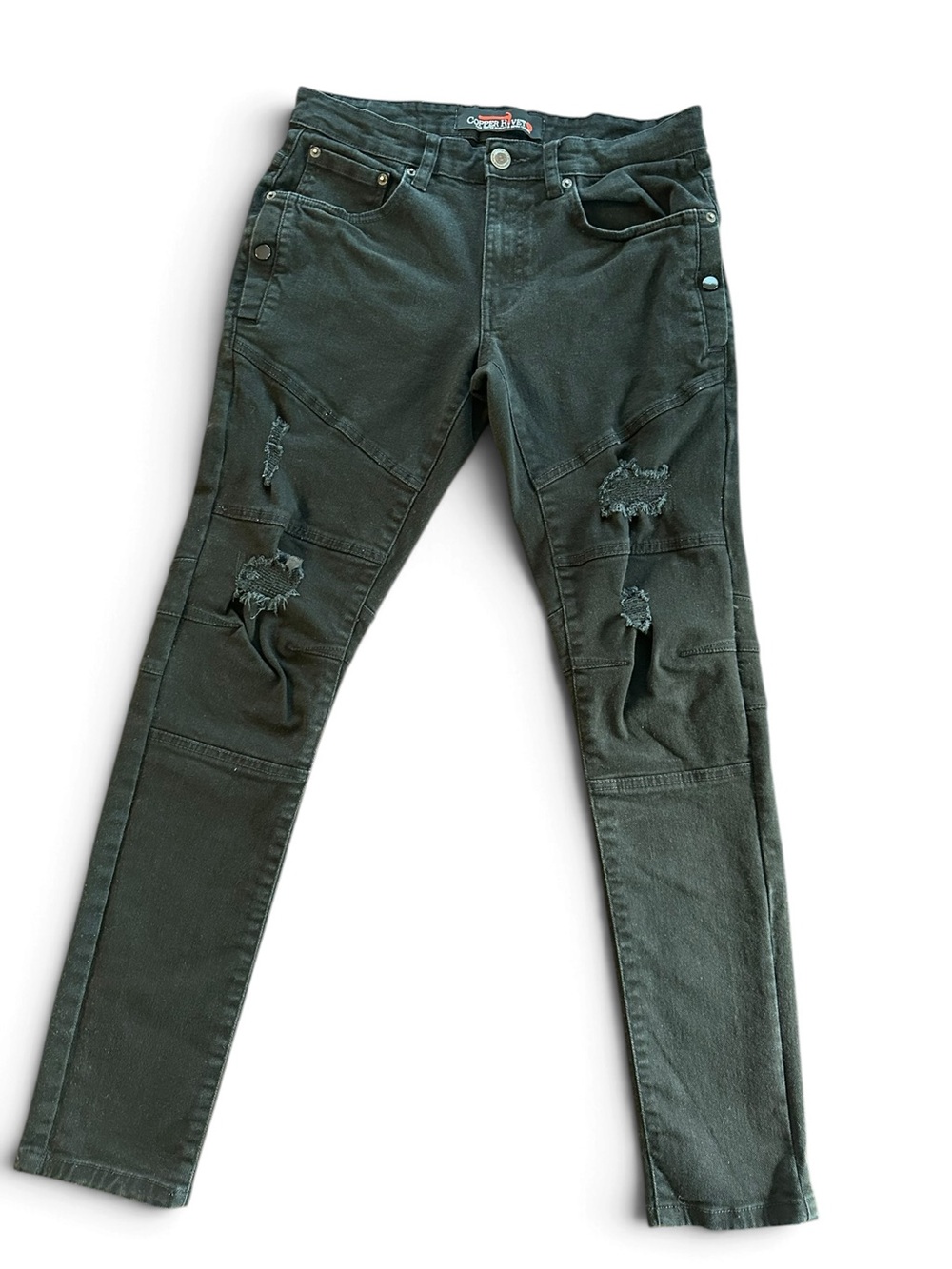 Men’s Distressed Skinny Jeans in Black